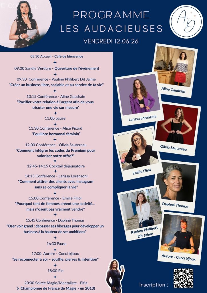 Programme seminaire entrepreneure valence Les Audacieuses 2026
